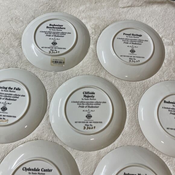 Lot of 7 Budweiser Clydesdales Collector Plates 1998 1999 2000 Winter Beach Farm - Picture 11 of 12